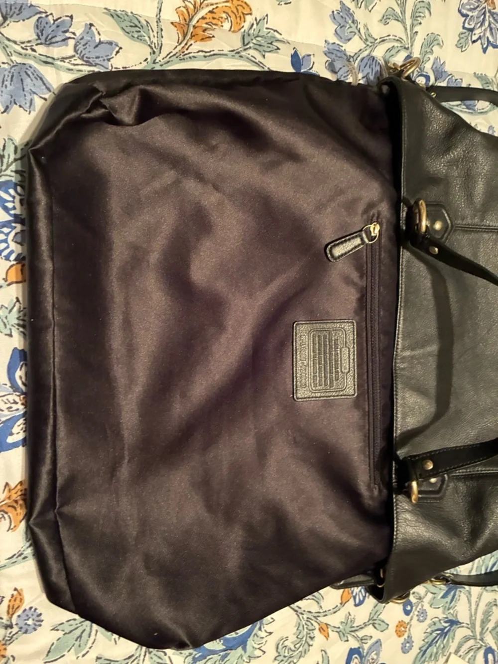 Coach Black Leather Shoulder Tote with Gold Hardware - Picture 6 of 11